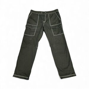 Men's Dark Cargo Pants with Contrast Stitching